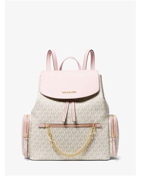 michael kors white jet set backpack